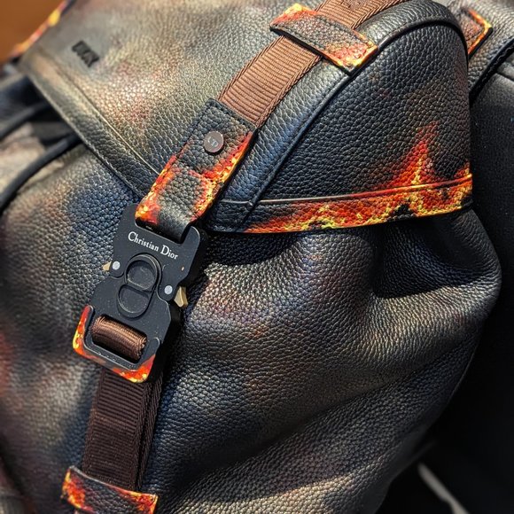NWT AUTH HIT THE ROAD MENS BACKPACK CACTUS JACK X DIOR LEATHER LARGE DEADSTOCK - Picture 13 of 16